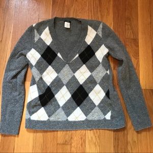 J. Crew Wool Cashmere Argyle Sweater